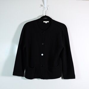 Vince Women's Wool Cotton Cashmere Blend Knit Stretch Shrunken Snap Cardigan L